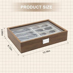 8 Slots Sunglass Organizer, PU Leather Eyewear Display Tray - Image 6