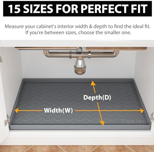 TigeJoy Under Sink Mats for Kitchen Waterproof 34" x 22", Cabinet Liner - Image 6