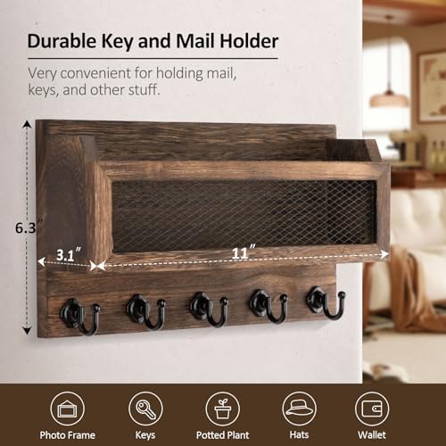 Nekon Mail and Key Holder for Wall Decorative, 11 Inch Mail Holder - Image 6