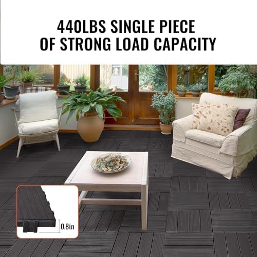 VEVOR 36 sq. ft Plastic Interlocking Deck Tiles, 36 Pack, Patio Floor Decking - Image 3