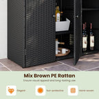 Tangkula Rattan Outdoor Storage Cabinet - Image 3