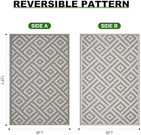 RURALITY Outdoor Rugs 9x12 Feet - Image 2