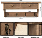 Emfogo Coat Hooks Mounted, Rustic Wood Coat Rack Mount Shelf - Image 5