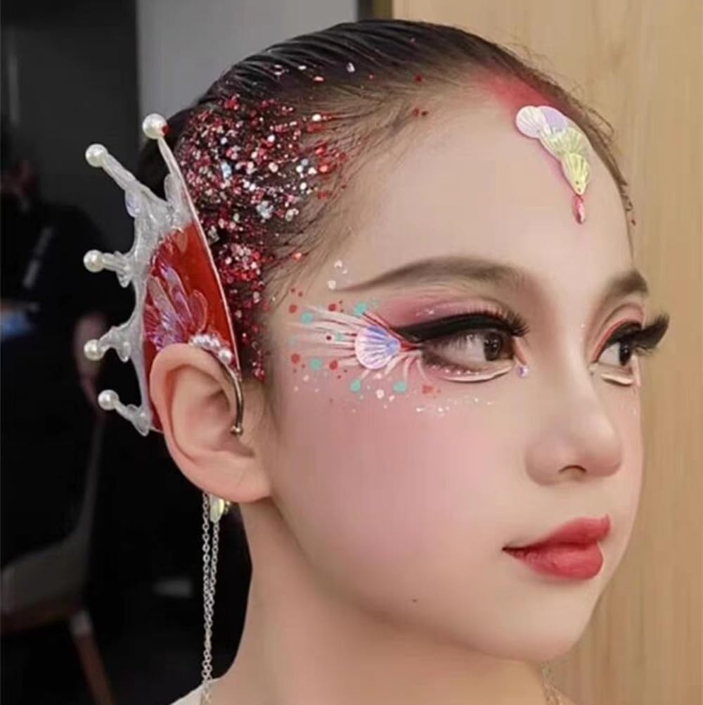 Go Ho Red and Blue Body Glitter Set,Singer Concerts Face Glitter Gel Makeup,Holographic Long Lasting Chunky Sequins Glitters for Eye Lip Hair Nails,Festival Rave Accessories,Blue&Red