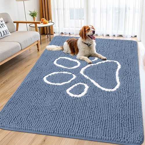 Smiry Dog Door Mat for Muddy Paws, Absorbent Non Slip Dirt Trapper by Smiry