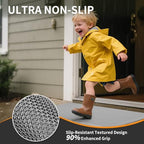 Front Door Mat Outside Entrance Drainage Doormat Grey 24"x36" - Image 5