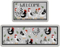 Welcome Farmhouse Chicken Kitchen Rugs Set of 2 by Livcoz