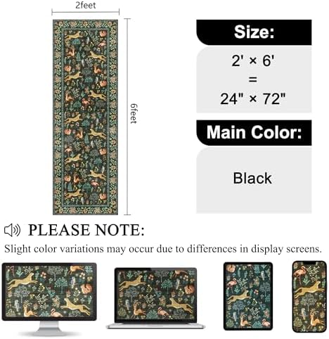 DUKINO 2x6 Runner Rug, Washable Animal Kitchen Rugs Non Slip - Image 2