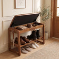 Shoe Rack Bench Solid Wood Shoe Storage Bench Entryway Shoe Bench 23.6'' by Drogenble