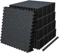 AIRHOP 0.56in Thick 192 Sq Ft Exercise Equipment Mats, 48 Tiles Upgraded Rubber by Airhop