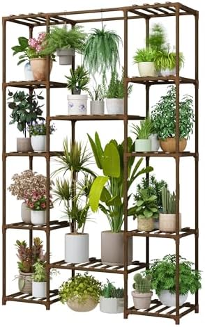 Bamworld 62.2'' Tall Plant Stand Indoor Large Plant Shelf by Bamworld