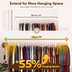 HOKEEPER Clothes Rack Load 450LB Clothing Rack Height Adjustable White - Image 2