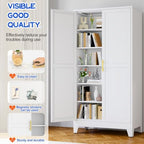 GAIOUS 79" Tall Kitchen Pantry Cabinet, Metal Storage Cabinet White Cupboard - Image 4