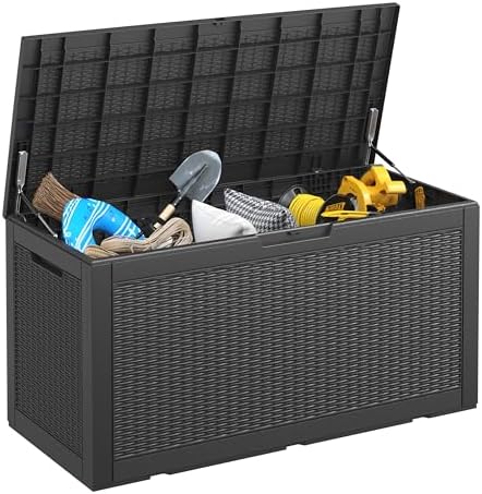 KAMABOKO Outdoor Storage Box, 130 Gallon Deck Box Outdoor Waterproof by KAMABOKO