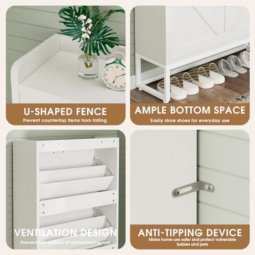 GRUSIGN Shoe Cabinet, Shoe Storage Cabinet - Image 5
