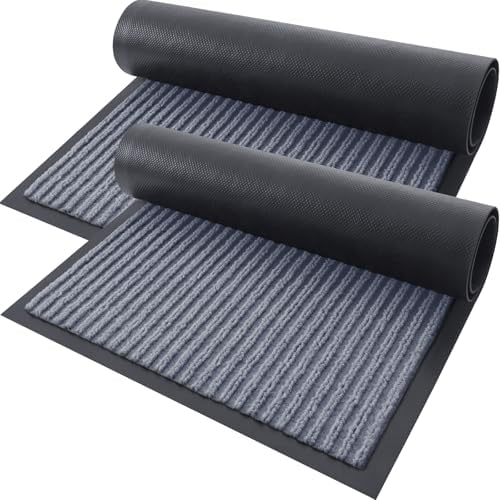 OLANLY 2-Pack Front Door Mats 29.5x17, Waterproof Heavy-Duty Doormats by OLANLY