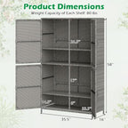 Tangkula Rattan Outdoor Storage Cabinet, Patiojoy Outdoor Cabinet - Image 7