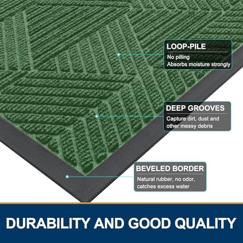 Smiry Half Circle Front Door Mat Outside Entrance, Rubber Doormat - Image 4