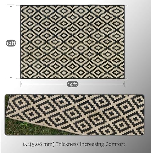 SAND MINE Reversible Mats, Plastic Straw Rug, Modern Area Rug, Large Floor Mat - Image 2