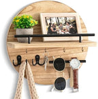 Key Holder Wall Mount with Shelf and Hooks, Mail Organizer by dreampossible