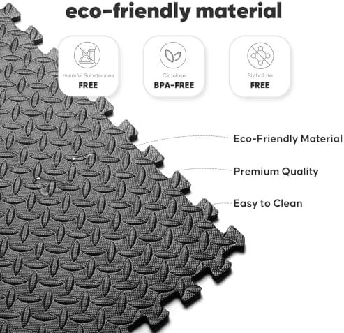 16 Pack 64 sqft Home Gym Mat, Puzzle Exercise Mat, EVA Interlocking Foam Floor - Image 4