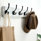 SKOLOO Rustic Coat Rack Wall Mount, 5 Hooks, 17 Inch, Solid Wood - Image 2
