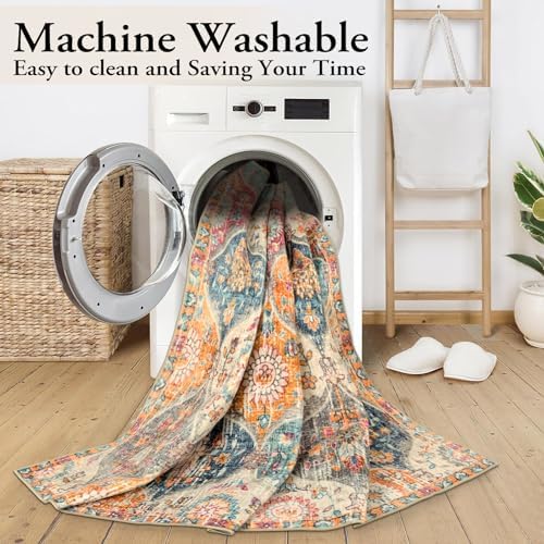 Lahome Moroccan 5x8 Area Rug, Washable Rugs - Image 5