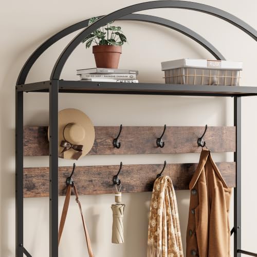 Garvee Coat Rack with Shoe Storage, 16 Hooks, Entryway Organizer - Image 4
