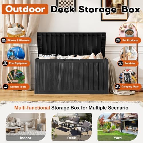 Outdoor Storage Box, Resin Deck Boxes Indoor and outdoor, Waterproof Storage - Image 3