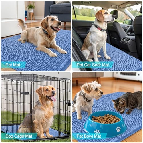 OLANLY Dog Door Mat for Muddy Paws 47x24, Super Absorbent Chenille Mud Mat - Image 7