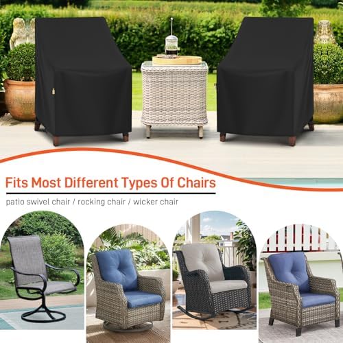 Arcedo Waterproof Outdoor Chair Covers 2 Pack - Image 7