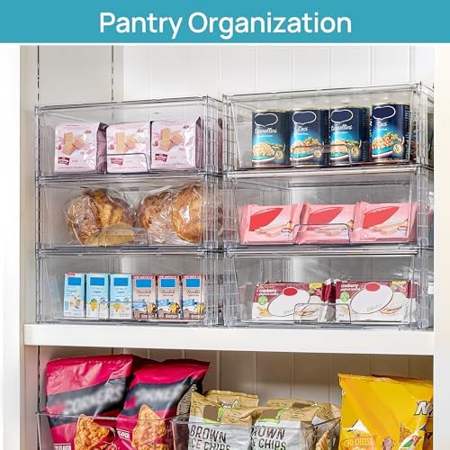 Vtopmart 2 Pack Large Clear Stackable Plastic Storage Drawers - Image 5