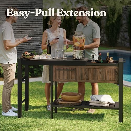 Keter Extendable Outdoor Bar Cart - Image 6