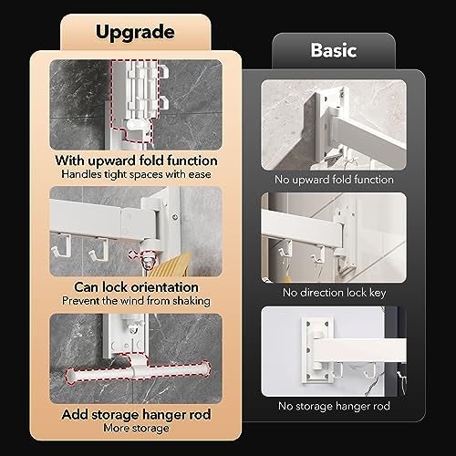 ZdwCyl Clothes Drying Rack, Laundry Drying Rack Wall Mount, Wall Mounted - Image 2