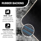 Farmhouse Black White Abstract Kitchen Rugs Set of 2 - Image 4