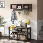 Tribesigns Coat Rack Shoe Bench Set Industrial, Hall Tree - Image 3