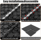 44 Pack Plastic Interlocking Decking Tiles, 12x12 Inch Waterproof Outdoor Floor - Image 6