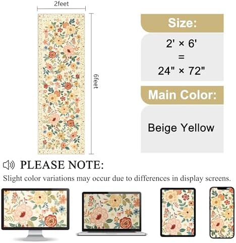DUKINO 2x6 Hallway Runner Rug, Washable Kitchen Rugs Non Slip - Image 2