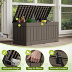 Devoko 78 Gallon Deck Box, Waterproof Resin Outdoor Storage Box - Image 2