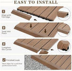 Ripeng 12 Pack Teak Wood Deck Tile Edge Trim Set 8 Straight 4 Corner Edge - Image 4