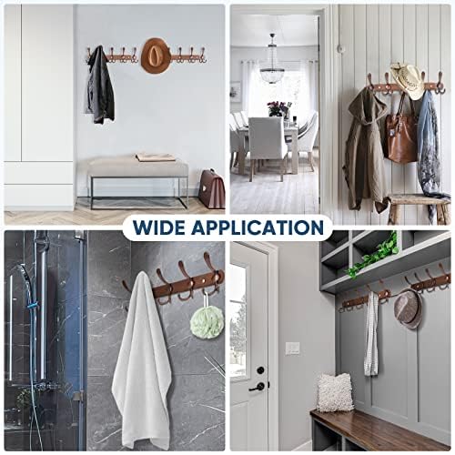 TICONN Wall Mounted Coat Rack, Five Heavy Duty Tri Hooks All Metal Construction - Image 6