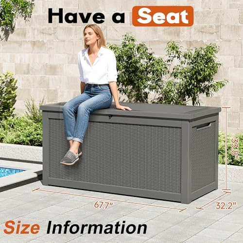 Outdoor Storage Box, Resin Deck Boxes Indoor and outdoor, Waterproof Storage - Image 2