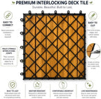 Patio Flooring Indoor/Outdoor 12 in. Golden Teak Acacia Wood Interlocking Deck - Image 5