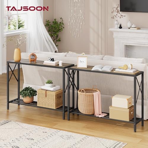 Tajsoon Console Table 41.8", 2 Tier Industrial Entryway Table - Image 2