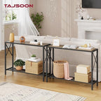 Tajsoon Console Table 41.8", 2 Tier Industrial Entryway Table - Image 2