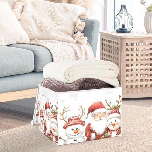 Bolaz Storage Bins with Lids and Handles, Christmas Snowman Storage Box Storage - Image 5