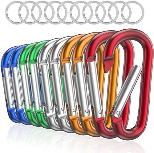 sprookber 3" Aluminum Carabiner D Ring, Caribeener Clips, Spring Snap Hook by Sprookber