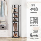 HOOBRO 8 Tiers Vertical Shoe Rack, Wooden Shoe Storage Organizer - Image 4