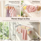Wall Mounted Clothes Drying Rack Folding Indoor, Foldable Laundry Drying Rack - Image 6