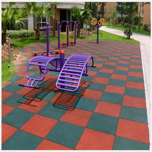 MYOYAY 4 Pack Interlocking Tiles 20"x20"x1" Heavy Duty Rubber Tile Green - Image 3